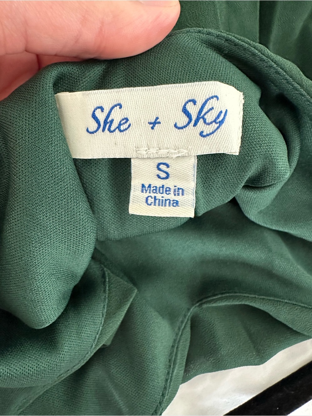She + Sky Forest Green Pleated Maxi Dress with Spaghetti Straps - Picture 4 of 4